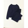 imageSHEWIN Womens 2 Piece Outfits Sweatsuit Casual Long Sleeve Pullover Tops and Drawstring Wide Leg Pants Lounge SetsB Navy Blue