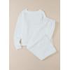 imageSHEWIN Womens 2 Piece Outfits Sweatsuit Casual Long Sleeve Pullover Tops and Drawstring Wide Leg Pants Lounge SetsB White