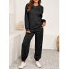 imageSHEWIN Womens 2 Piece Sweatsuits Set Long Sleeve Oversized Sweatshirt Sweatpants With PocketsBlack