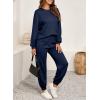 imageSHEWIN Womens 2 Piece Sweatsuits Set Long Sleeve Oversized Sweatshirt Sweatpants With PocketsBlue