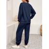 imageSHEWIN Womens 2 Piece Sweatsuits Set Long Sleeve Oversized Sweatshirt Sweatpants With PocketsBlue