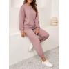 imageSHEWIN Womens 2 Piece Sweatsuits Set Long Sleeve Oversized Sweatshirt Sweatpants With PocketsPink