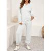 imageSHEWIN Womens 2 Piece Sweatsuits Set Long Sleeve Oversized Sweatshirt Sweatpants With PocketsWhite