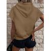 imageSHEWIN Womens Casual Hoodies Short Sleeve Solid Lightweight Pullover Tops Loose Sweatshirt with Pocket