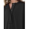 imageSHEWIN Womens Fashion Oversized T Shirts Casual Short Sleeve Reverse Seam Sweatshirt Button Down Summer Tops TeesA Black