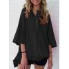 imageSHEWIN Womens Fashion Oversized T Shirts Casual Short Sleeve Reverse Seam Sweatshirt Button Down Summer Tops TeesA Black
