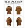 imageSHEWIN Womens Fashion Oversized T Shirts Casual Short Sleeve Reverse Seam Sweatshirt Button Down Summer Tops TeesA Chestnut