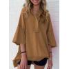 imageSHEWIN Womens Fashion Oversized T Shirts Casual Short Sleeve Reverse Seam Sweatshirt Button Down Summer Tops TeesA Chestnut