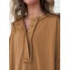 imageSHEWIN Womens Fashion Oversized T Shirts Casual Short Sleeve Reverse Seam Sweatshirt Button Down Summer Tops TeesA Chestnut