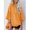 imageSHEWIN Womens Fashion Oversized T Shirts Casual Short Sleeve Reverse Seam Sweatshirt Button Down Summer Tops TeesA Ginger