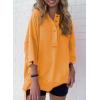 imageSHEWIN Womens Fashion Oversized T Shirts Casual Short Sleeve Reverse Seam Sweatshirt Button Down Summer Tops TeesA Ginger