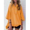 imageSHEWIN Womens Fashion Oversized T Shirts Casual Short Sleeve Reverse Seam Sweatshirt Button Down Summer Tops TeesA Ginger