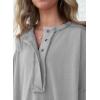imageSHEWIN Womens Fashion Oversized T Shirts Casual Short Sleeve Reverse Seam Sweatshirt Button Down Summer Tops TeesA Gray
