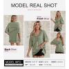 imageSHEWIN Womens Fashion Oversized T Shirts Casual Short Sleeve Reverse Seam Sweatshirt Button Down Summer Tops TeesA Jungle Green