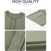 imageSHEWIN Womens Fashion Oversized T Shirts Casual Short Sleeve Reverse Seam Sweatshirt Button Down Summer Tops TeesA Jungle Green