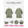 imageSHEWIN Womens Fashion Oversized T Shirts Casual Short Sleeve Reverse Seam Sweatshirt Button Down Summer Tops TeesA Jungle Green