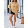 imageSHEWIN Womens Fashion Oversized T Shirts Casual Short Sleeve Reverse Seam Sweatshirt Button Down Summer Tops TeesA Khaki