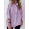 imageSHEWIN Womens Fashion Oversized T Shirts Casual Short Sleeve Reverse Seam Sweatshirt Button Down Summer Tops TeesA Orchid Purple