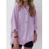 imageSHEWIN Womens Fashion Oversized T Shirts Casual Short Sleeve Reverse Seam Sweatshirt Button Down Summer Tops TeesA Orchid Purple