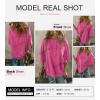 imageSHEWIN Womens Fashion Oversized T Shirts Casual Short Sleeve Reverse Seam Sweatshirt Button Down Summer Tops TeesA Rose Red