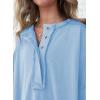 imageSHEWIN Womens Fashion Oversized T Shirts Casual Short Sleeve Reverse Seam Sweatshirt Button Down Summer Tops TeesA Sky Blue
