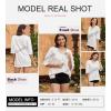 imageSHEWIN Womens Fashion Oversized T Shirts Casual Short Sleeve Reverse Seam Sweatshirt Button Down Summer Tops TeesA White
