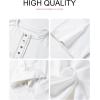imageSHEWIN Womens Fashion Oversized T Shirts Casual Short Sleeve Reverse Seam Sweatshirt Button Down Summer Tops TeesA White