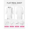imageSHEWIN Womens Fashion Oversized T Shirts Casual Short Sleeve Reverse Seam Sweatshirt Button Down Summer Tops TeesA White