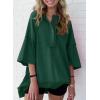 imageSHEWIN Womens Fashion Oversized T Shirts Casual Short Sleeve Reverse Seam Sweatshirt Button Down Summer Tops TeesB Dark Green