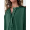 imageSHEWIN Womens Fashion Oversized T Shirts Casual Short Sleeve Reverse Seam Sweatshirt Button Down Summer Tops TeesB Dark Green