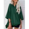 imageSHEWIN Womens Fashion Oversized T Shirts Casual Short Sleeve Reverse Seam Sweatshirt Button Down Summer Tops TeesB Dark Green