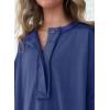 imageSHEWIN Womens Fashion Oversized T Shirts Casual Short Sleeve Reverse Seam Sweatshirt Button Down Summer Tops TeesB Sail Blue