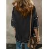 imageSHEWIN Womens Fashion Oversized T Shirts Casual Short Sleeve Reverse Seam Sweatshirt Button Down Summer Tops TeesColor Block Black