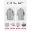 imageSHEWIN Womens Fashion Oversized T Shirts Casual Short Sleeve Reverse Seam Sweatshirt Button Down Summer Tops TeesColor Block Gray
