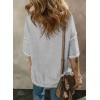 imageSHEWIN Womens Fashion Oversized T Shirts Casual Short Sleeve Reverse Seam Sweatshirt Button Down Summer Tops TeesColor Block Gray