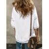 imageSHEWIN Womens Fashion Oversized T Shirts Casual Short Sleeve Reverse Seam Sweatshirt Button Down Summer Tops TeesColor Block White