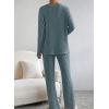 imageSHEWIN Womens Pajama Sets Long Sleeve 2 Piece Lounge Sets Ribbed Knit Sweater SleepwearB Dusk Blue