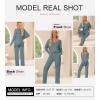 imageSHEWIN Womens Pajama Sets Long Sleeve 2 Piece Lounge Sets Ribbed Knit Sweater SleepwearB Dusk Blue