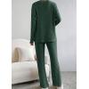 imageSHEWIN Womens Pajama Sets Long Sleeve 2 Piece Lounge Sets Ribbed Knit Sweater SleepwearB Mist Green