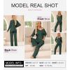 imageSHEWIN Womens Pajama Sets Long Sleeve 2 Piece Lounge Sets Ribbed Knit Sweater SleepwearB Mist Green