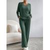 imageSHEWIN Womens Pajama Sets Long Sleeve 2 Piece Lounge Sets Ribbed Knit Sweater SleepwearB Mist Green