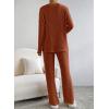 imageSHEWIN Womens Pajama Sets Long Sleeve 2 Piece Lounge Sets Ribbed Knit Sweater SleepwearC Orange