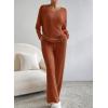 imageSHEWIN Womens Pajama Sets Long Sleeve 2 Piece Lounge Sets Ribbed Knit Sweater SleepwearC Orange