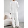 imageSHEWIN Womens Pajama Sets Long Sleeve 2 Piece Lounge Sets Ribbed Knit Sweater SleepwearC White