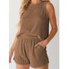 imageSHEWIN Womens Summer 2 Piece Outfits Shorts Sets Matching Set Loungewear 2025Chestnut