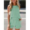 imageSHEWIN Womens Summer 2 Piece Outfits Shorts Sets Matching Set Loungewear 2025Grass Green