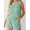 imageSHEWIN Womens Summer 2 Piece Outfits Shorts Sets Matching Set Loungewear 2025Grass Green
