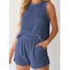 imageSHEWIN Womens Summer 2 Piece Outfits Shorts Sets Matching Set Loungewear 2025Sail Blue