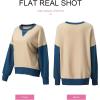 imageSHEWIN Womens Sweatshirt Casual Long Sleeve Crewneck Pullover Sweatshirts Fall Fashion Clothes 2024Khaki