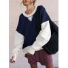 imageSHEWIN Womens Sweatshirt Casual Long Sleeve Crewneck Pullover Sweatshirts Fall Fashion Clothes 2024Navy Blue